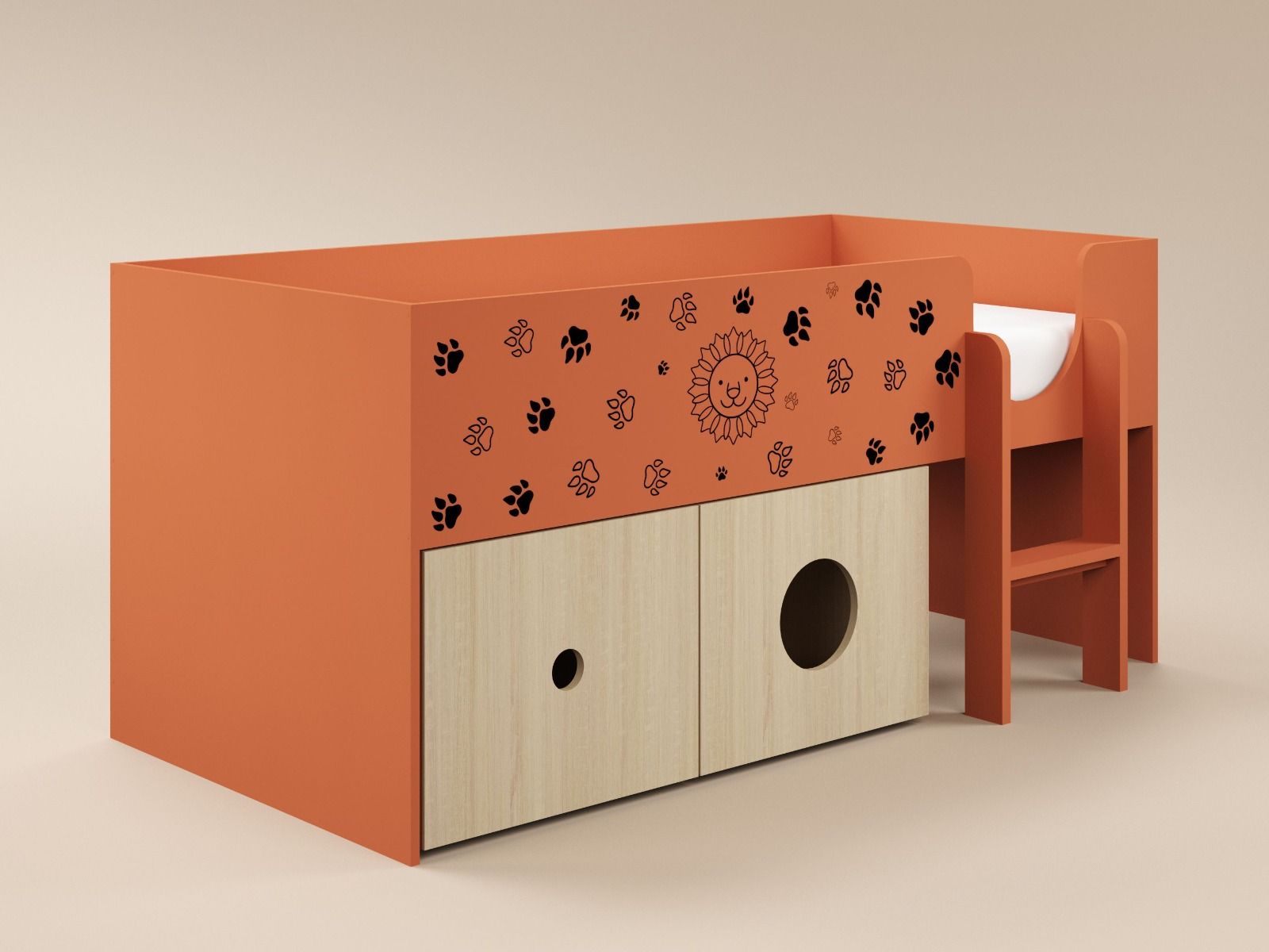 Flair Zaiden Safari Mid Sleeper Bed with Toy Box Storage