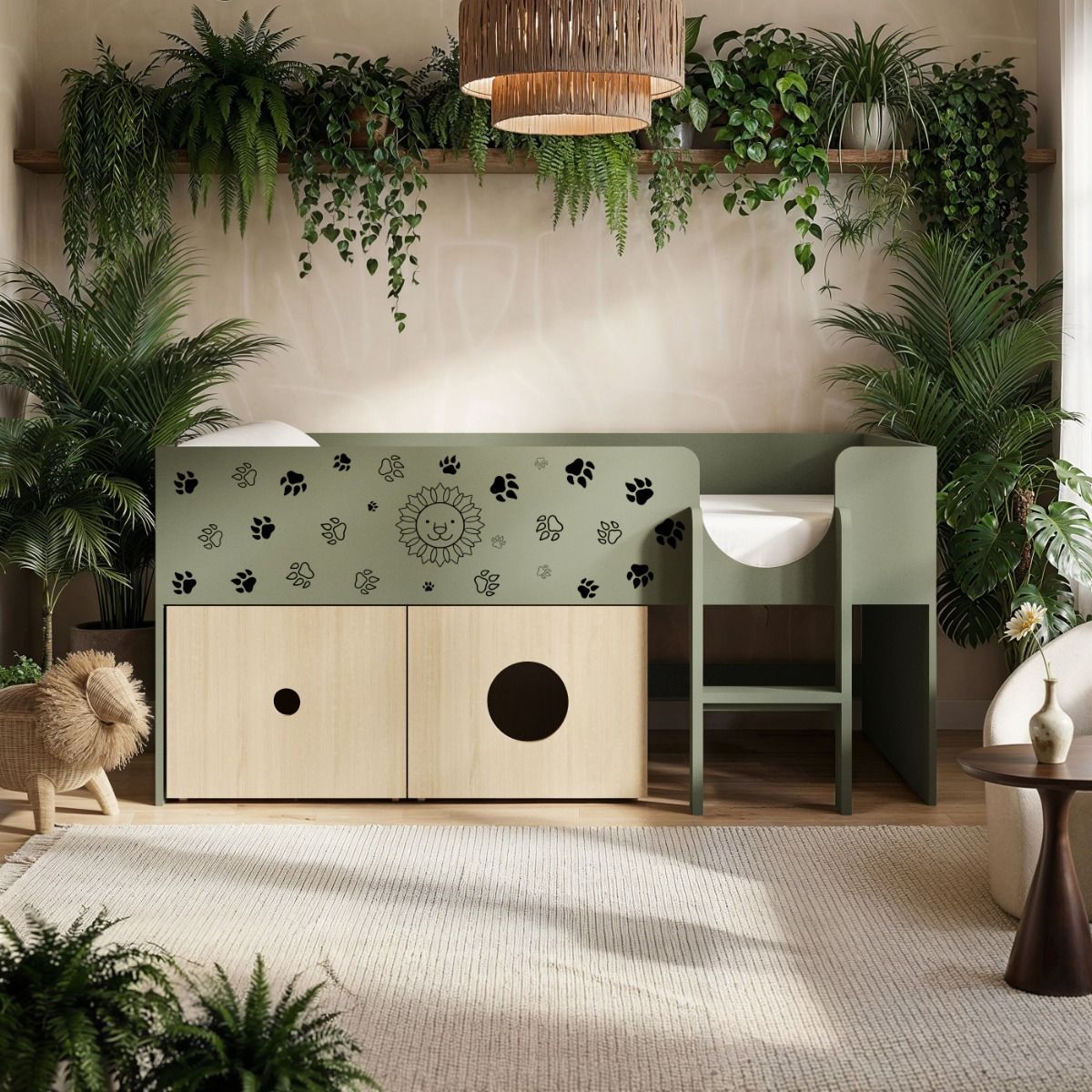 Flair Zaiden Safari Mid Sleeper Bed with Toy Box Storage