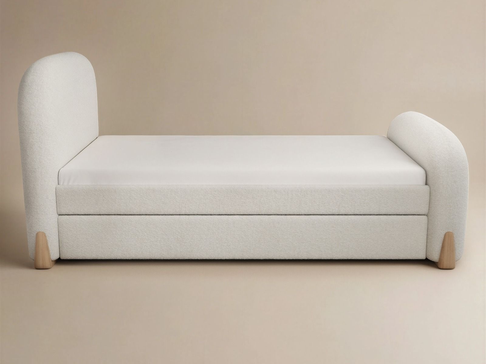 Flair Ines Single Bed with Trundle Cream Boucle