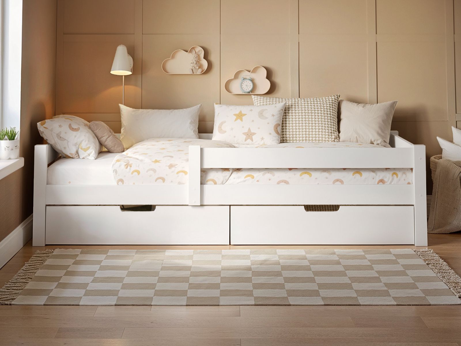 Flair Milo Wooden Single Bed with Storage