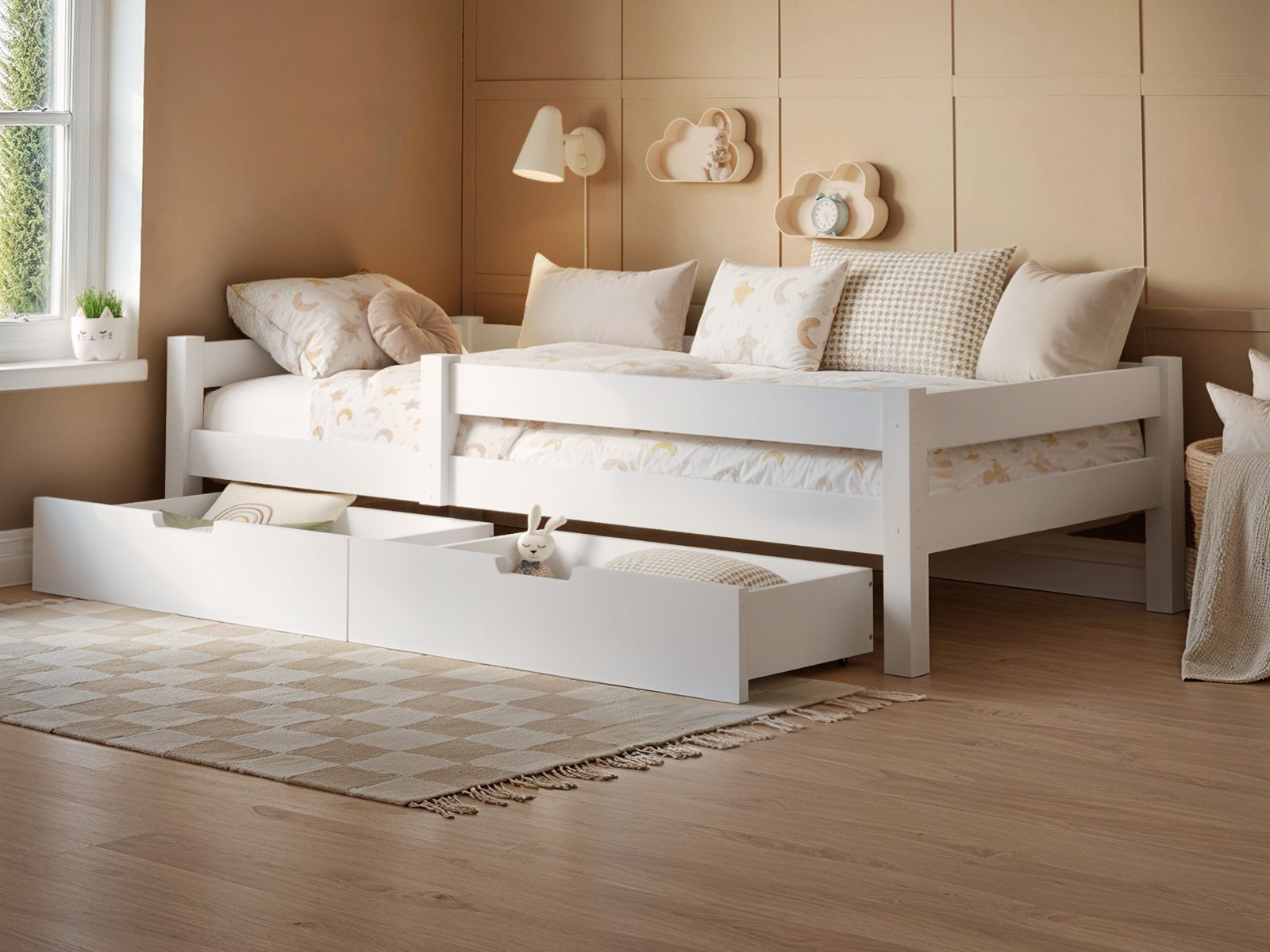 Flair Milo Wooden Single Bed with Storage