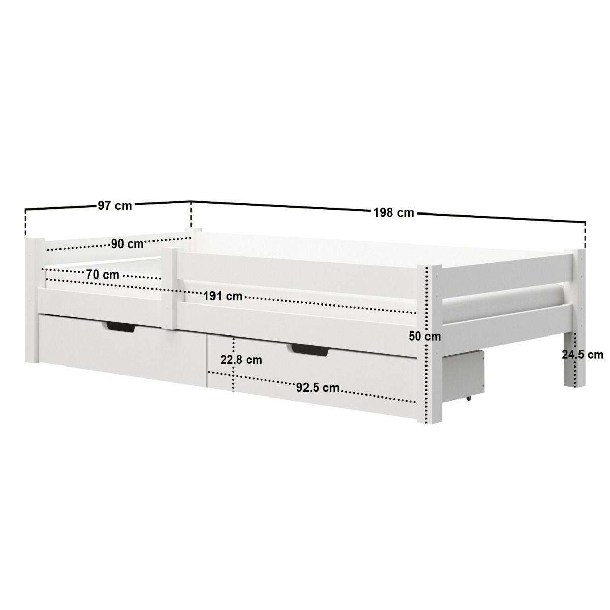 Flair Milo Wooden Single Bed with Storage