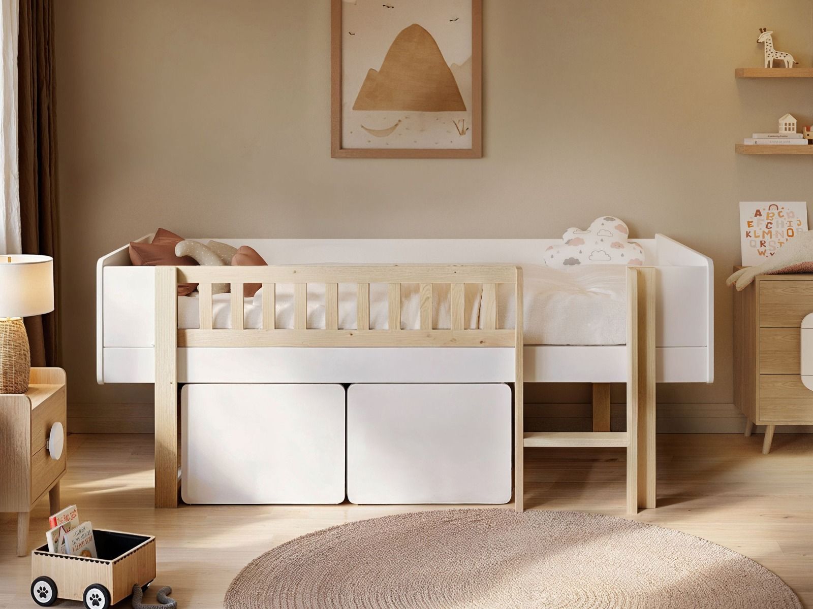 Noomi Kayla Mid Sleeper with Storage White (FSC-Certified)