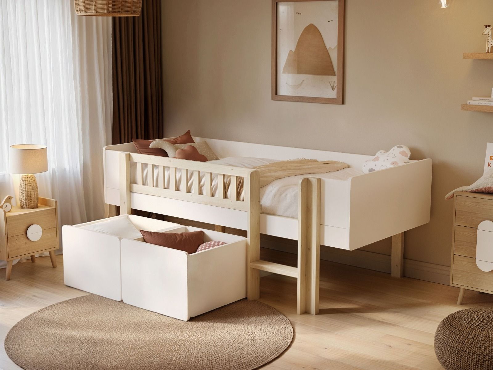 Noomi Kayla Mid Sleeper with Storage White (FSC-Certified)