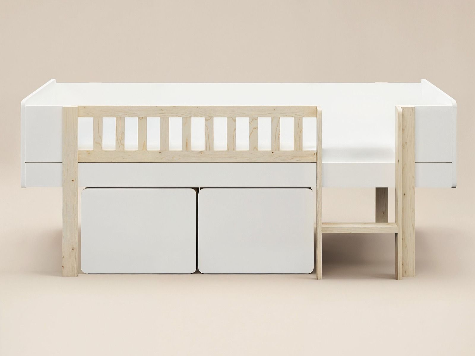 Noomi Kayla Mid Sleeper with Storage White (FSC-Certified)