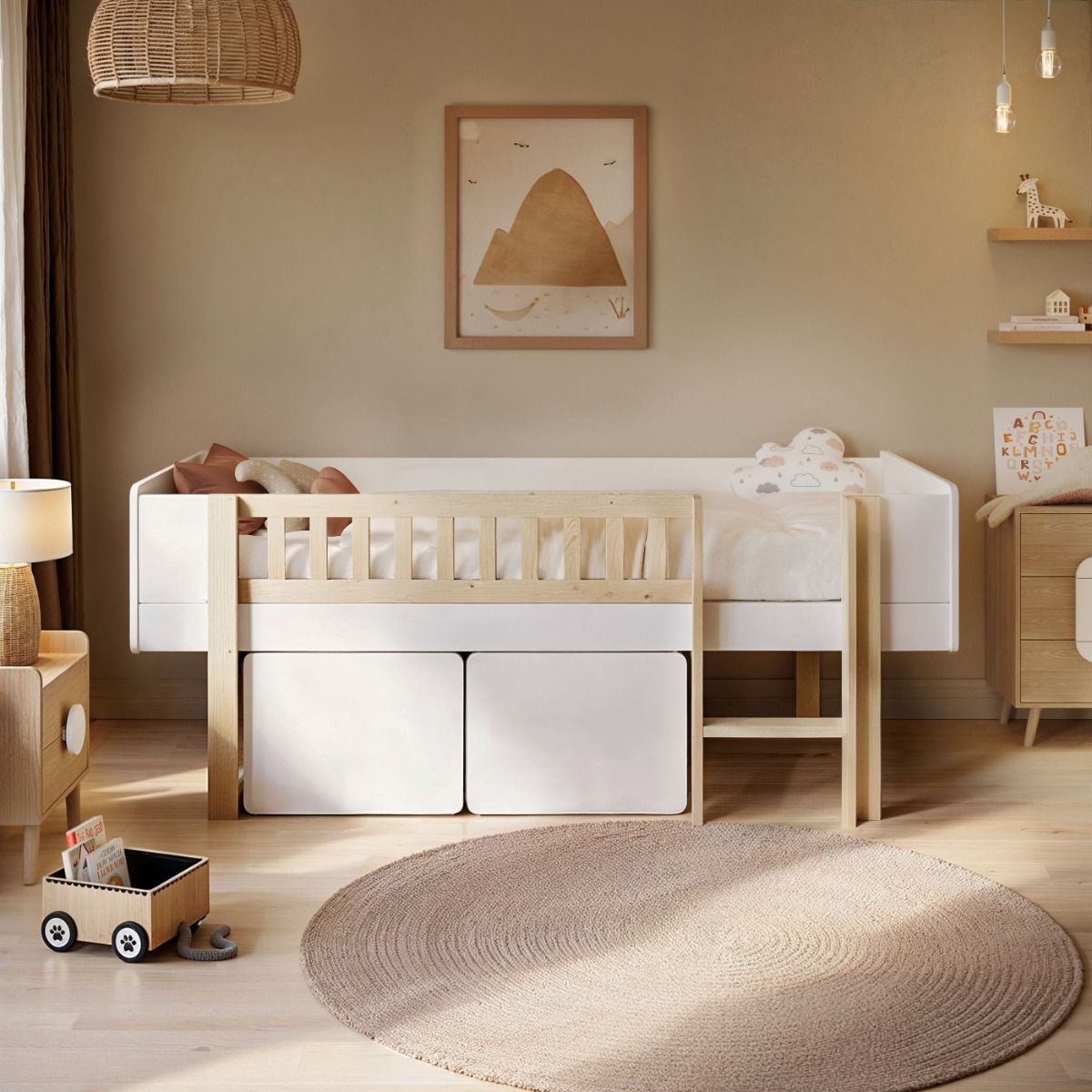 Noomi Kayla Mid Sleeper with Storage White (FSC-Certified)