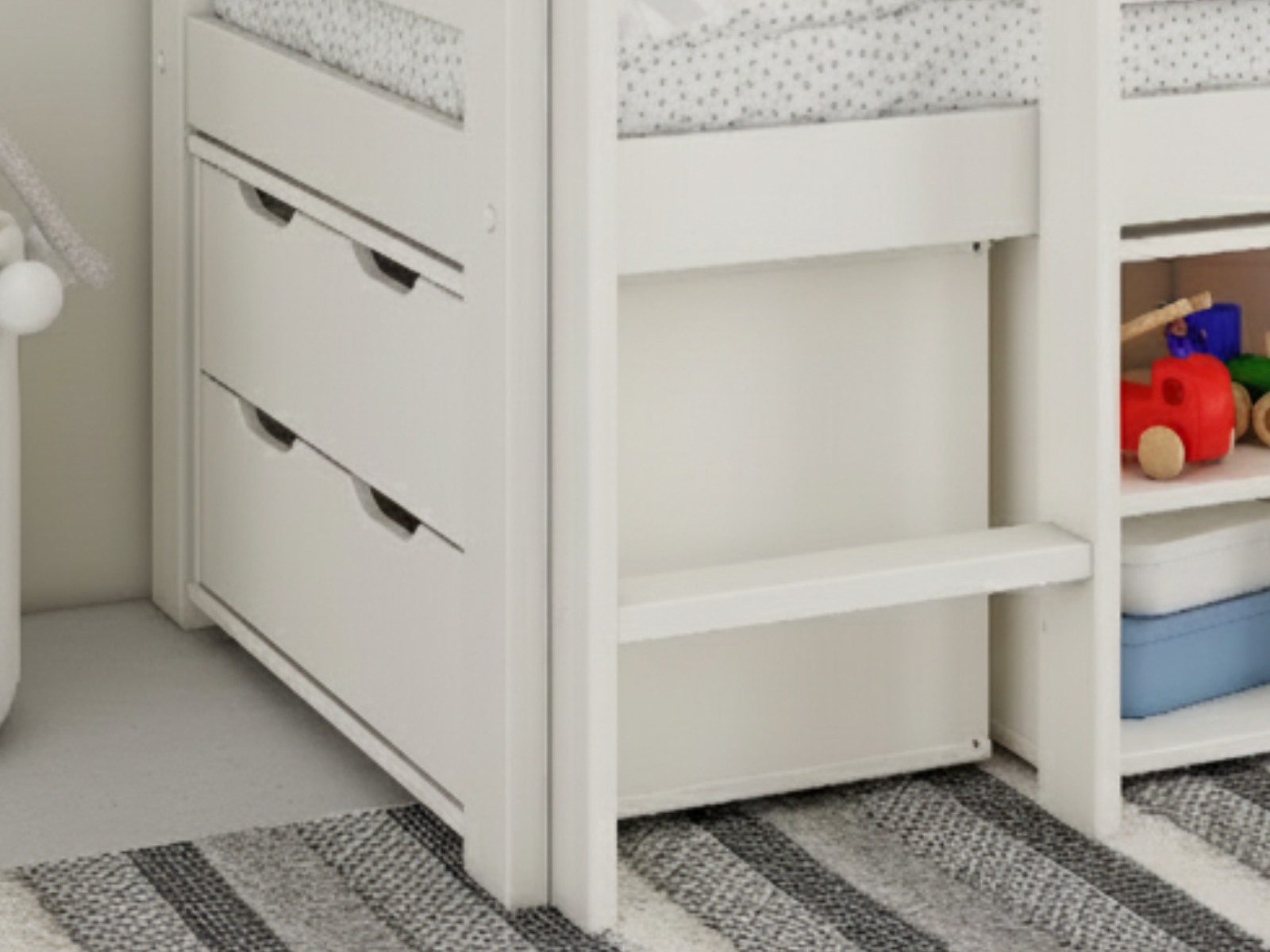 Noomi Shorty Midsleeper Cube Storage Set White (FSC-Certified)