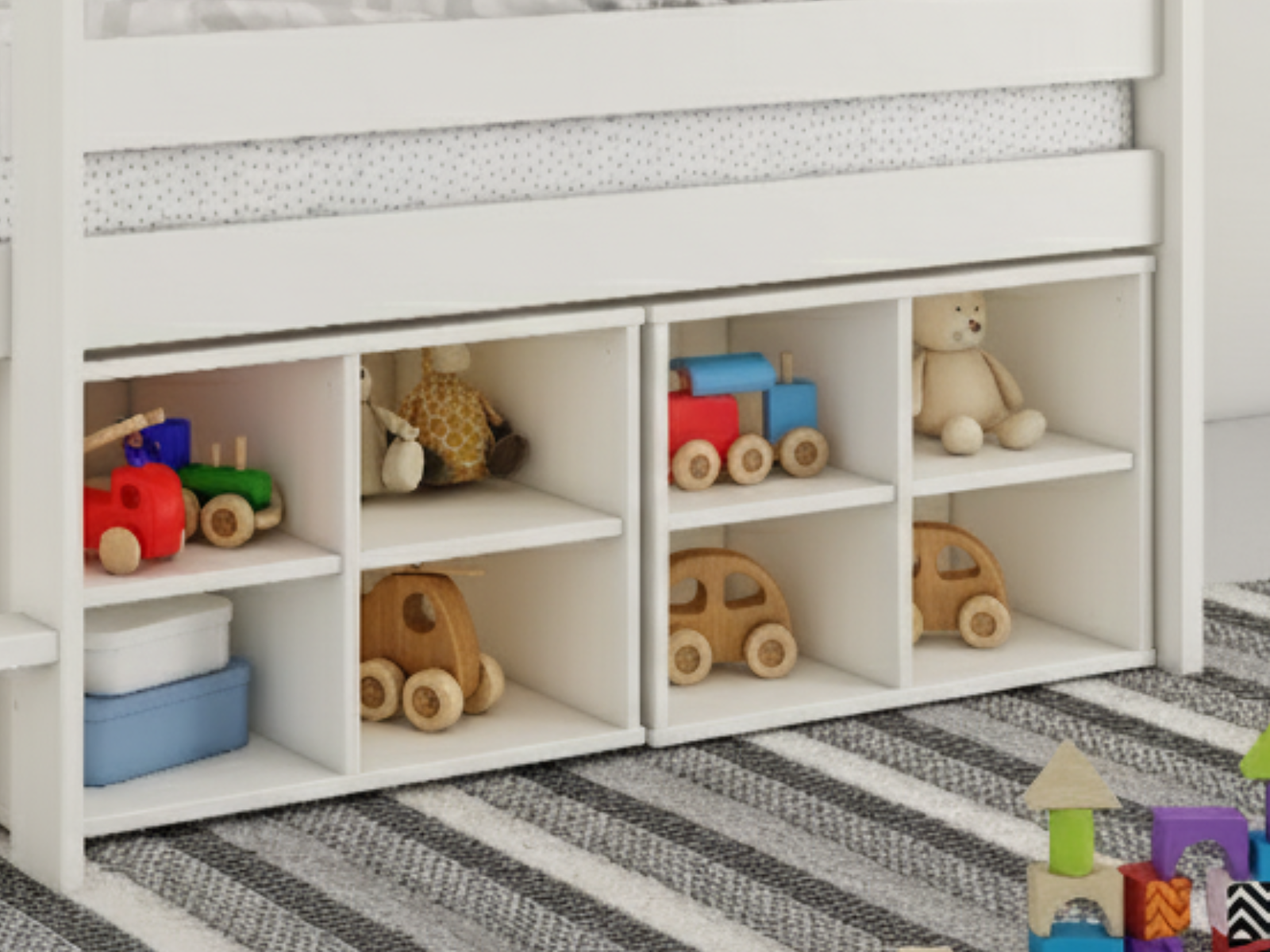 Noomi Shorty Midsleeper Cube Storage Set White (FSC-Certified)