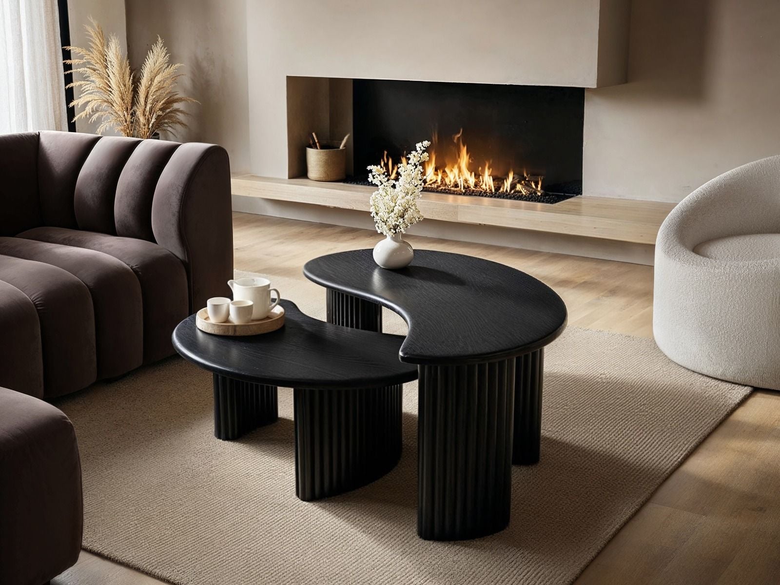 SOLACE+CO Clio Coffee Table Set Black
