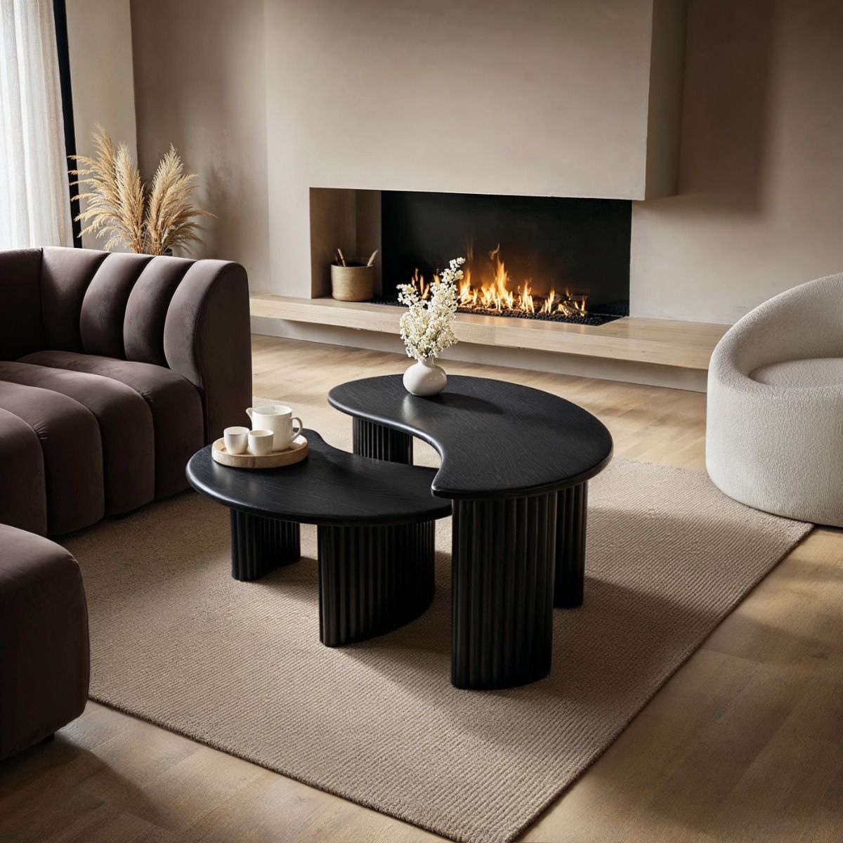 SOLACE+CO Clio Coffee Table Set Black