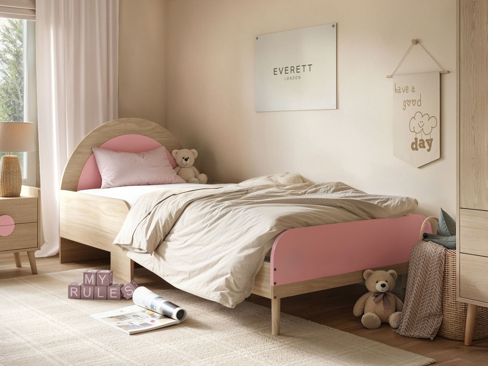 Flair Noah Single Curved Headboard Bed