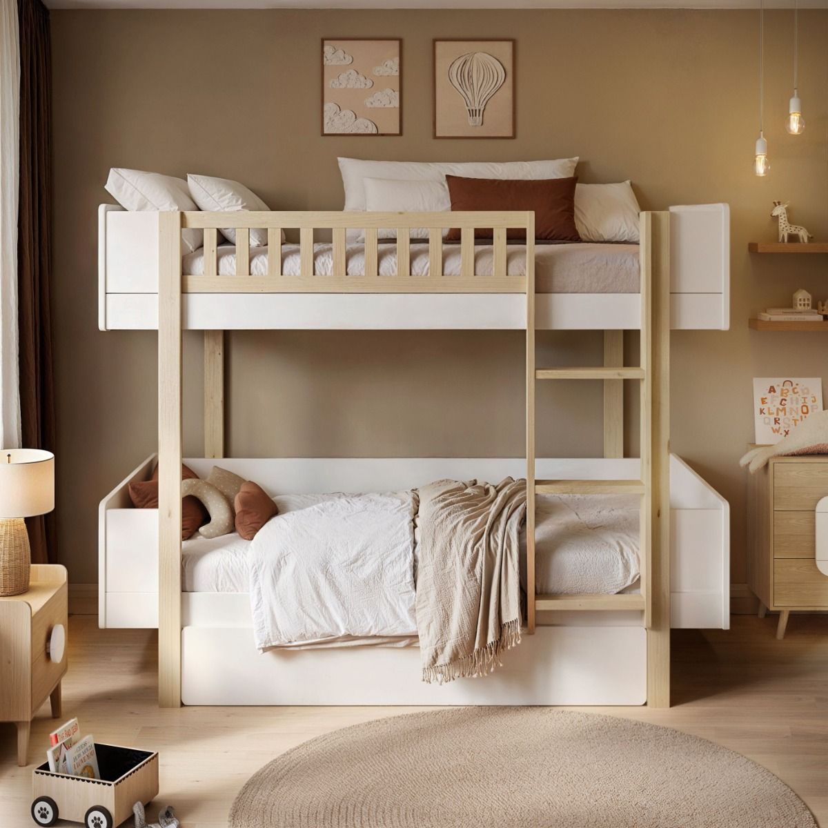 Noomi Kayla Bunk Bed with Storage White (FSC-Certified)