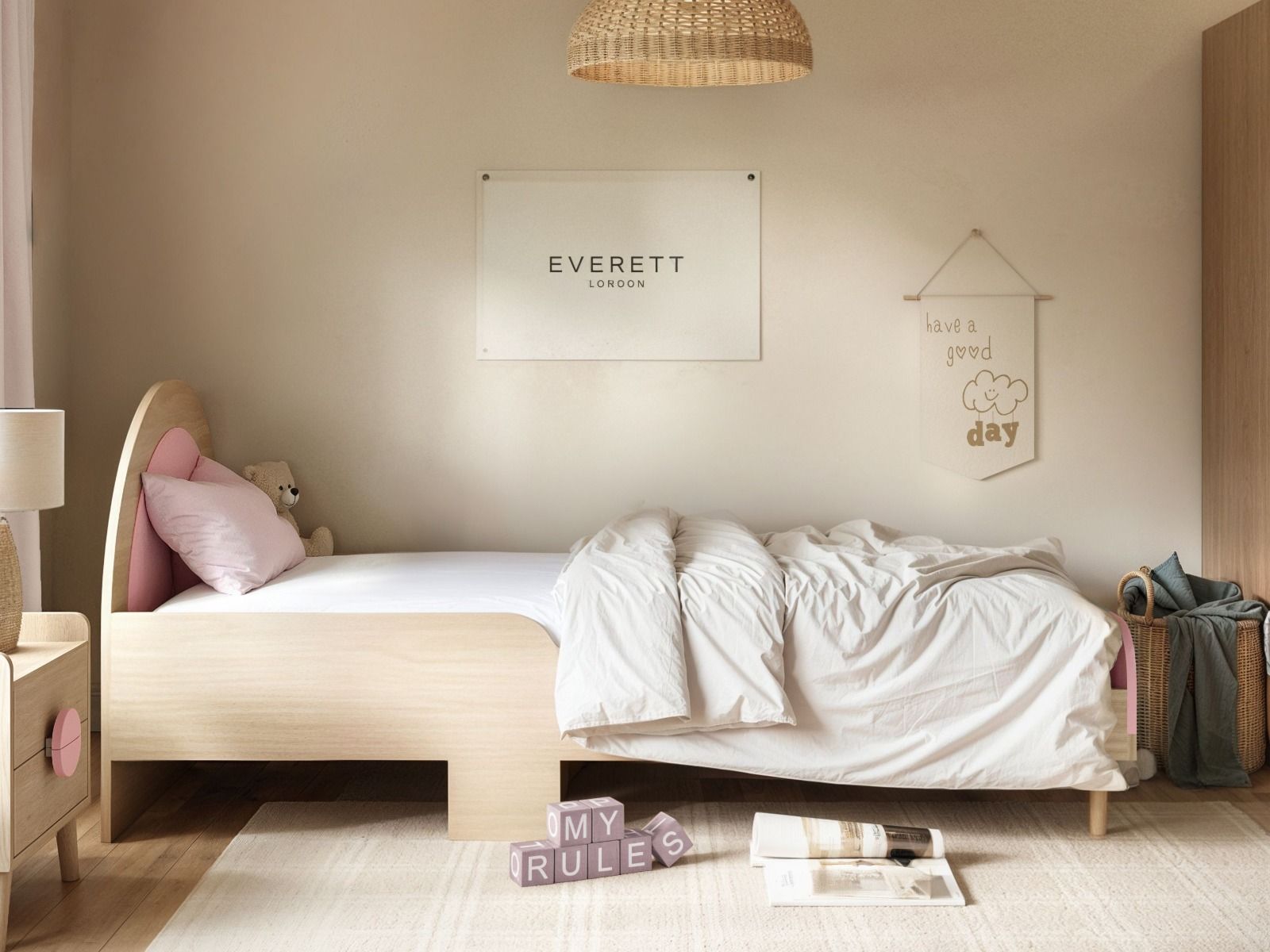 Flair Noah Single Curved Headboard Bed