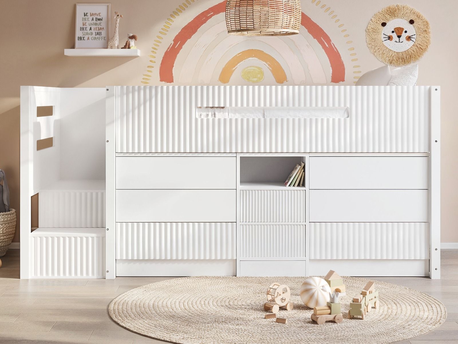 Flair Luca Mid Sleeper Cabin Bed with Drawers and Storage White
