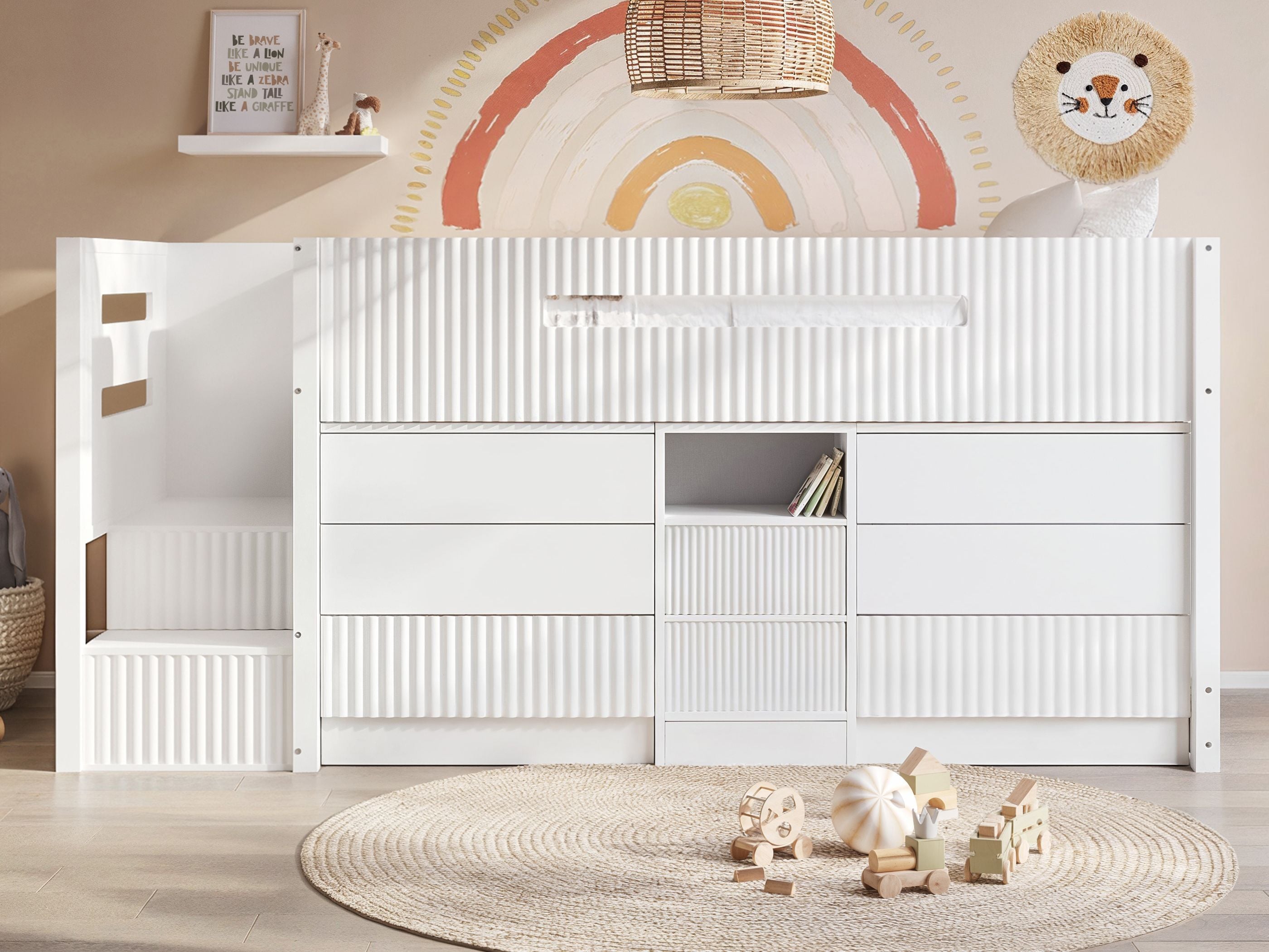 Flair Luca Mid Sleeper Cabin Bed with Drawers and Storage White