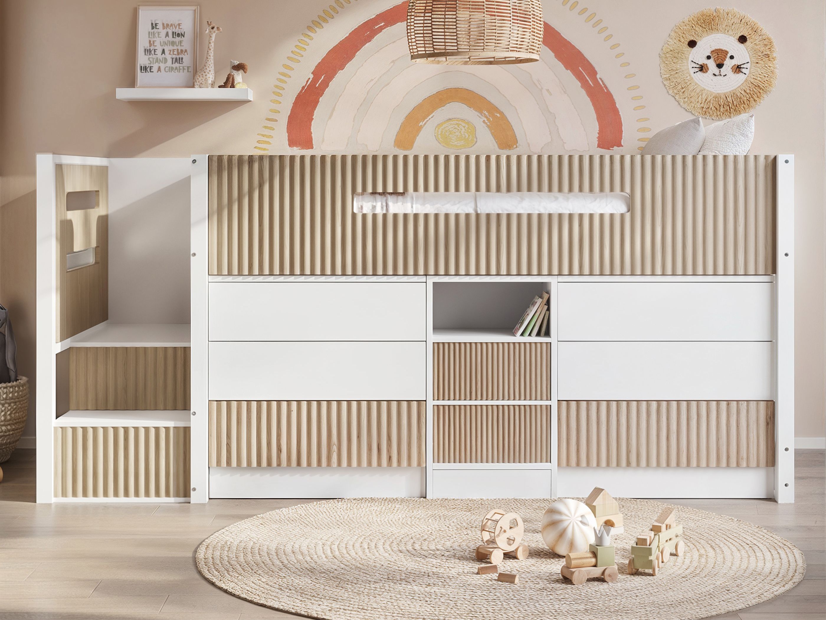 Flair Luca Mid Sleeper Cabin Bed with Drawers and Storage White