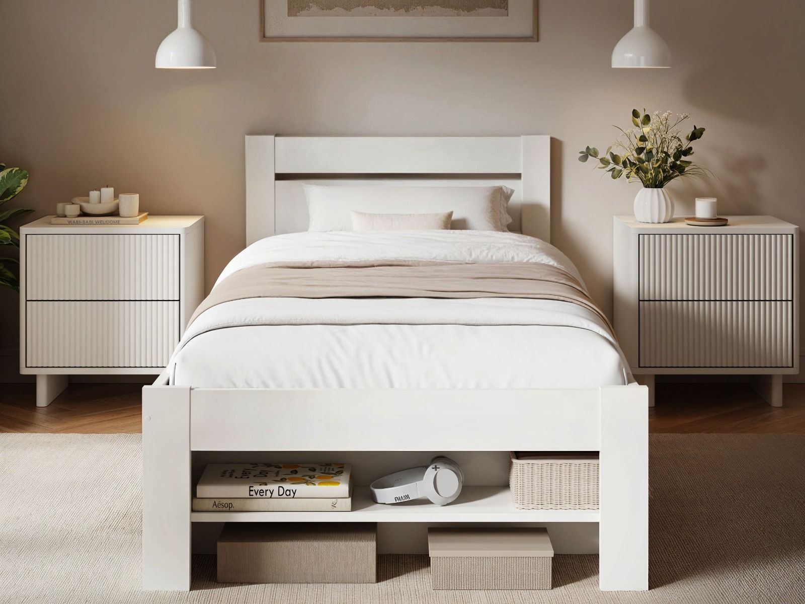 Noomi Pradis Single Storage Bed White (FSC-Certified)