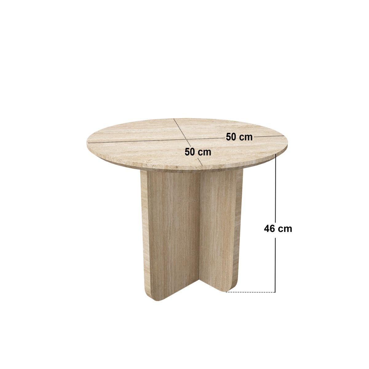 SOLACE+CO Aven Sintered Stone Effect Round Side Table