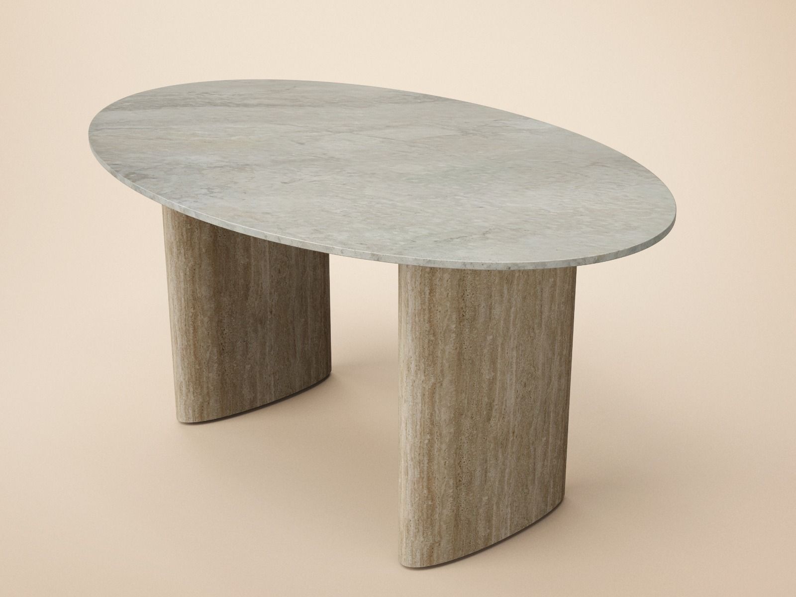 SOLACE+CO Elin Sintered Stone Effect Oval Coffee Table