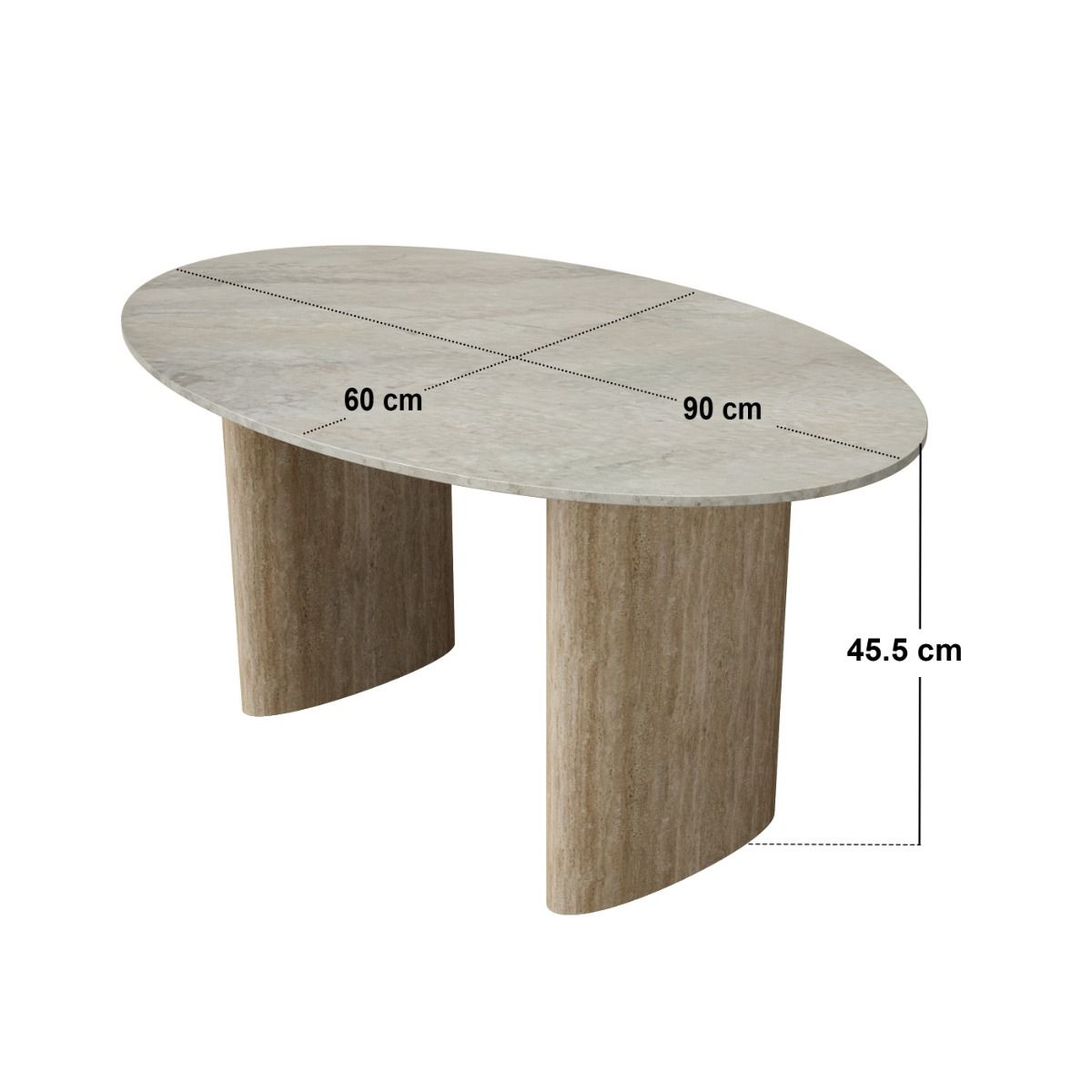 SOLACE+CO Elin Sintered Stone Effect Oval Coffee Table
