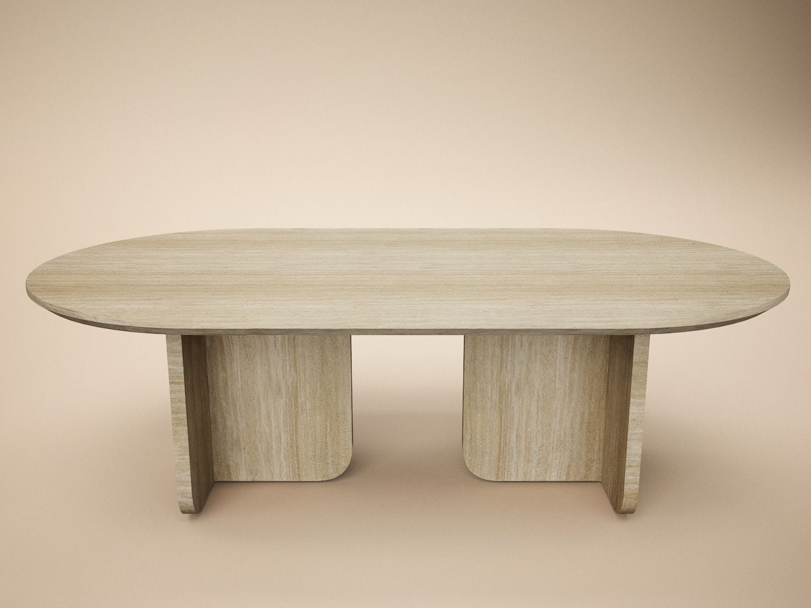SOLACE+CO Aven Sintered Stone Effect Oval Coffee Table