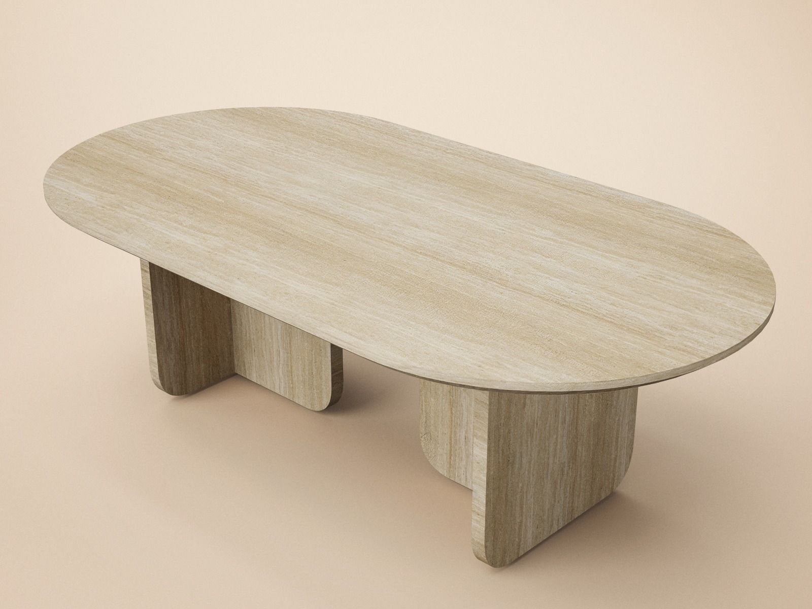SOLACE+CO Aven Sintered Stone Effect Oval Coffee Table