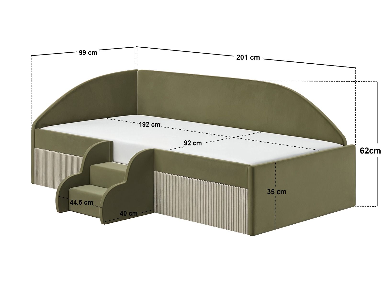 Flair Aviana Velvet Low Sleeper Bed with Beige Cord