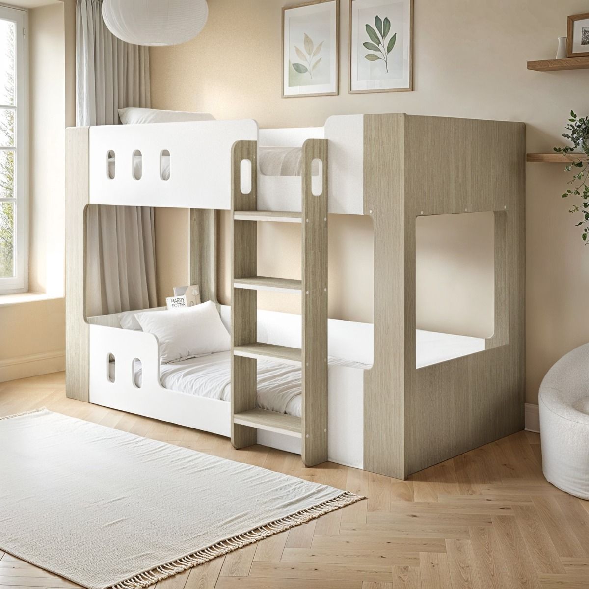 Flair Willow Low Bunk Bed White & Oak