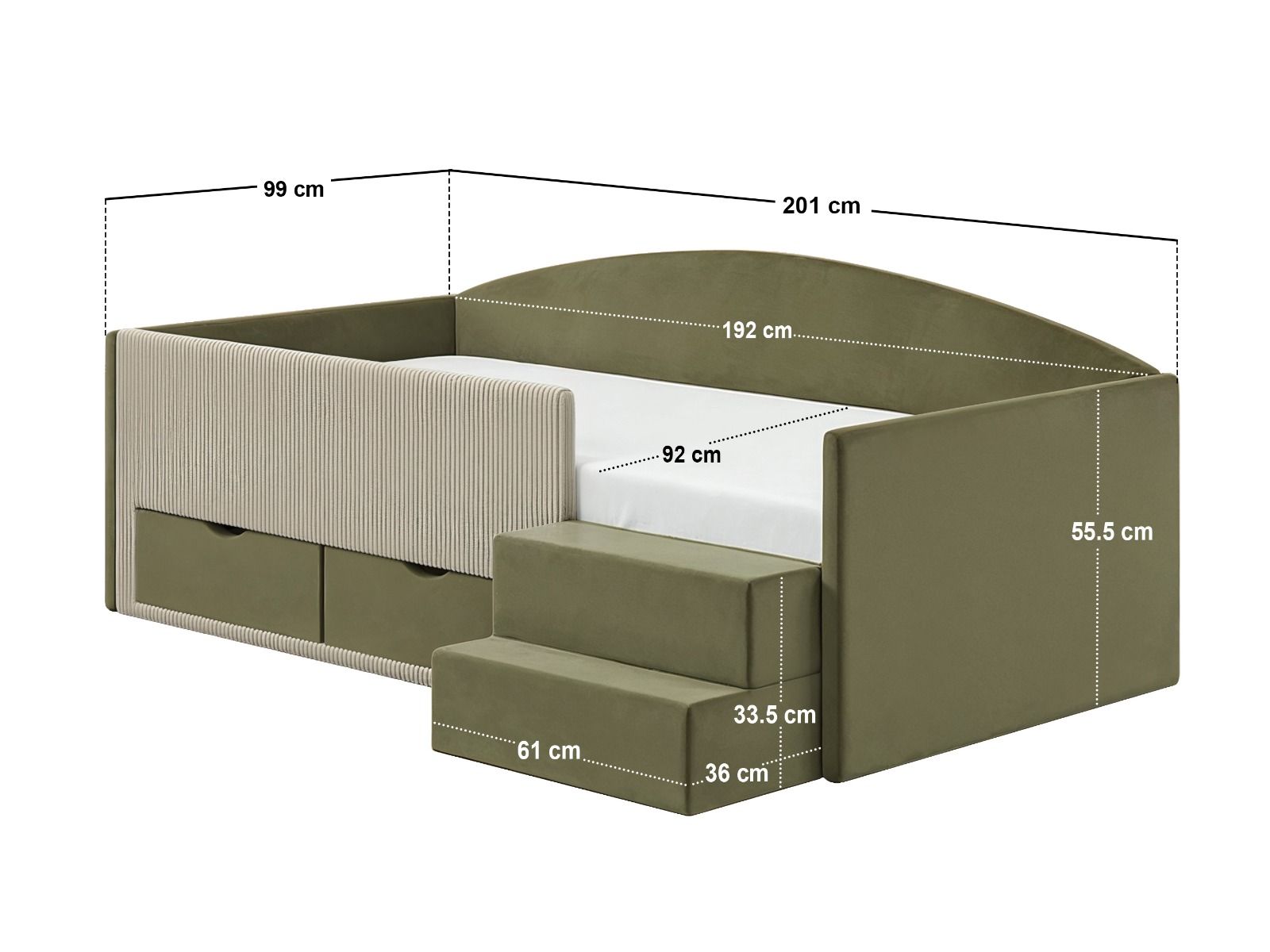 Flair Elisa Velvet Storage Low Sleeper Bed with Beige Cord