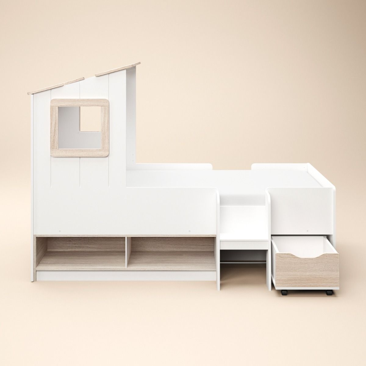 Flair Millie Low Sleeper House Bed with Storage White