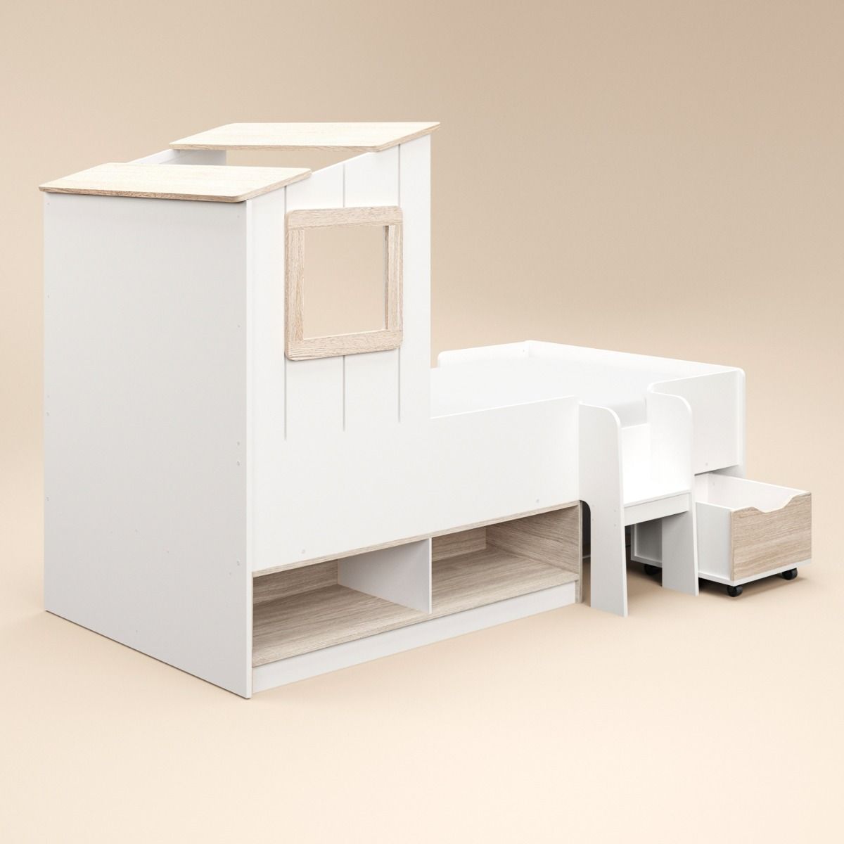 Flair Millie Low Sleeper House Bed with Storage White