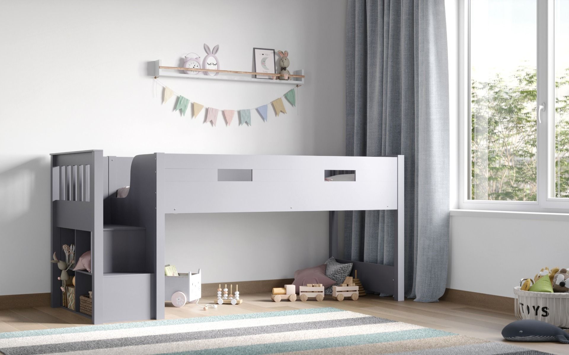 Flair Charlie Staircase Mid Sleeper Bed