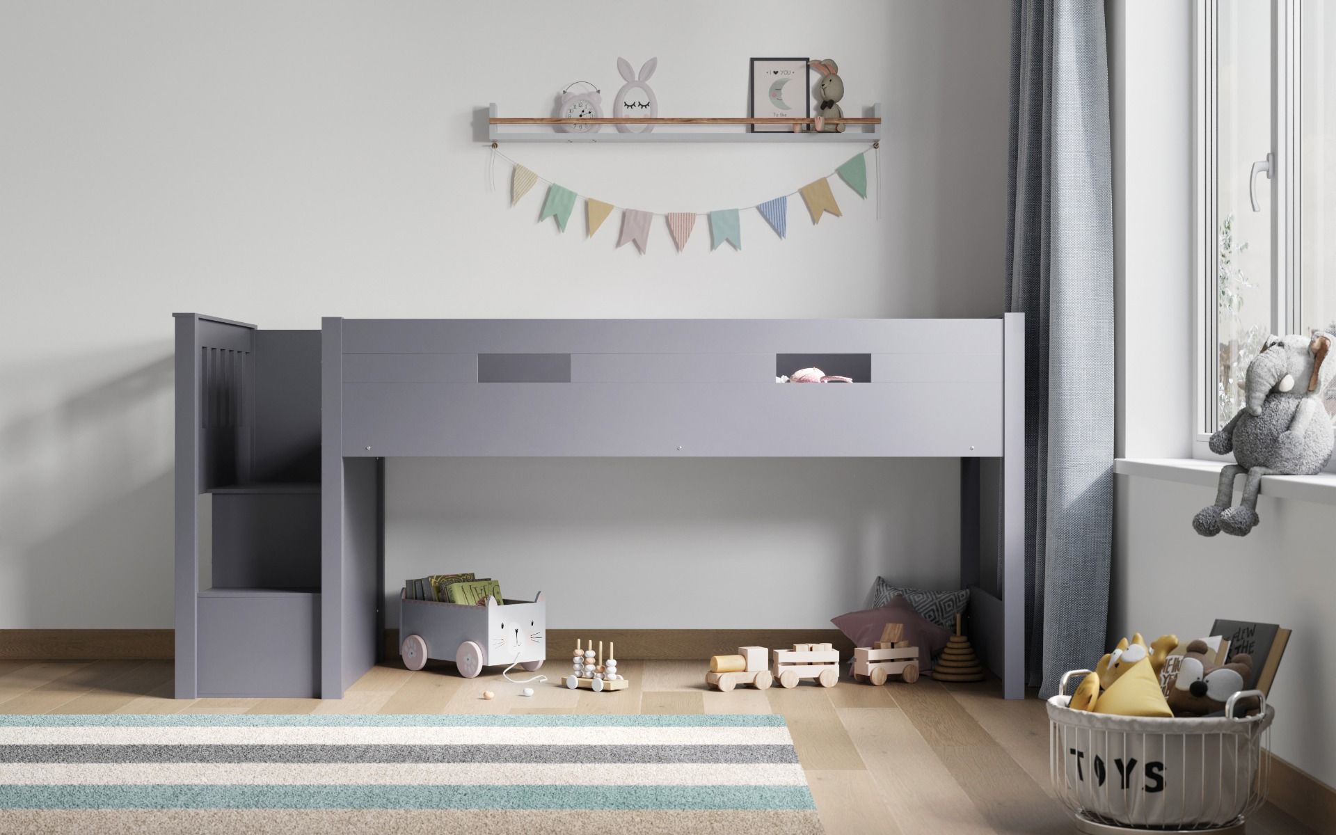 Flair Charlie Staircase Mid Sleeper Bed