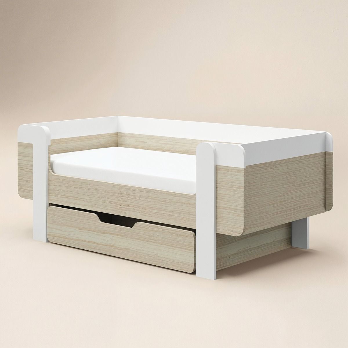 Flair Alfie Wooden Toddler Bed White & Oak