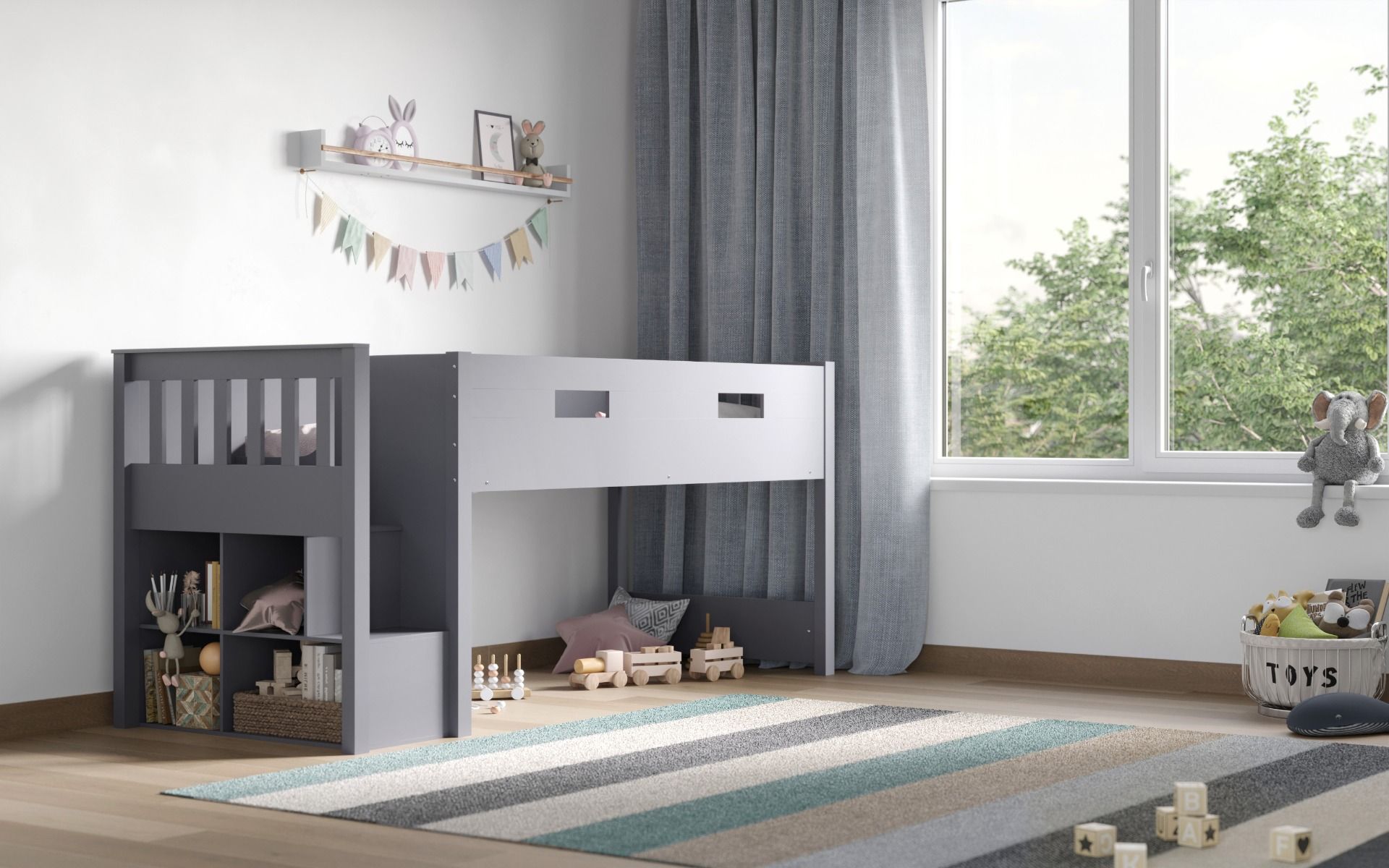 Flair Charlie Staircase Mid Sleeper Bed