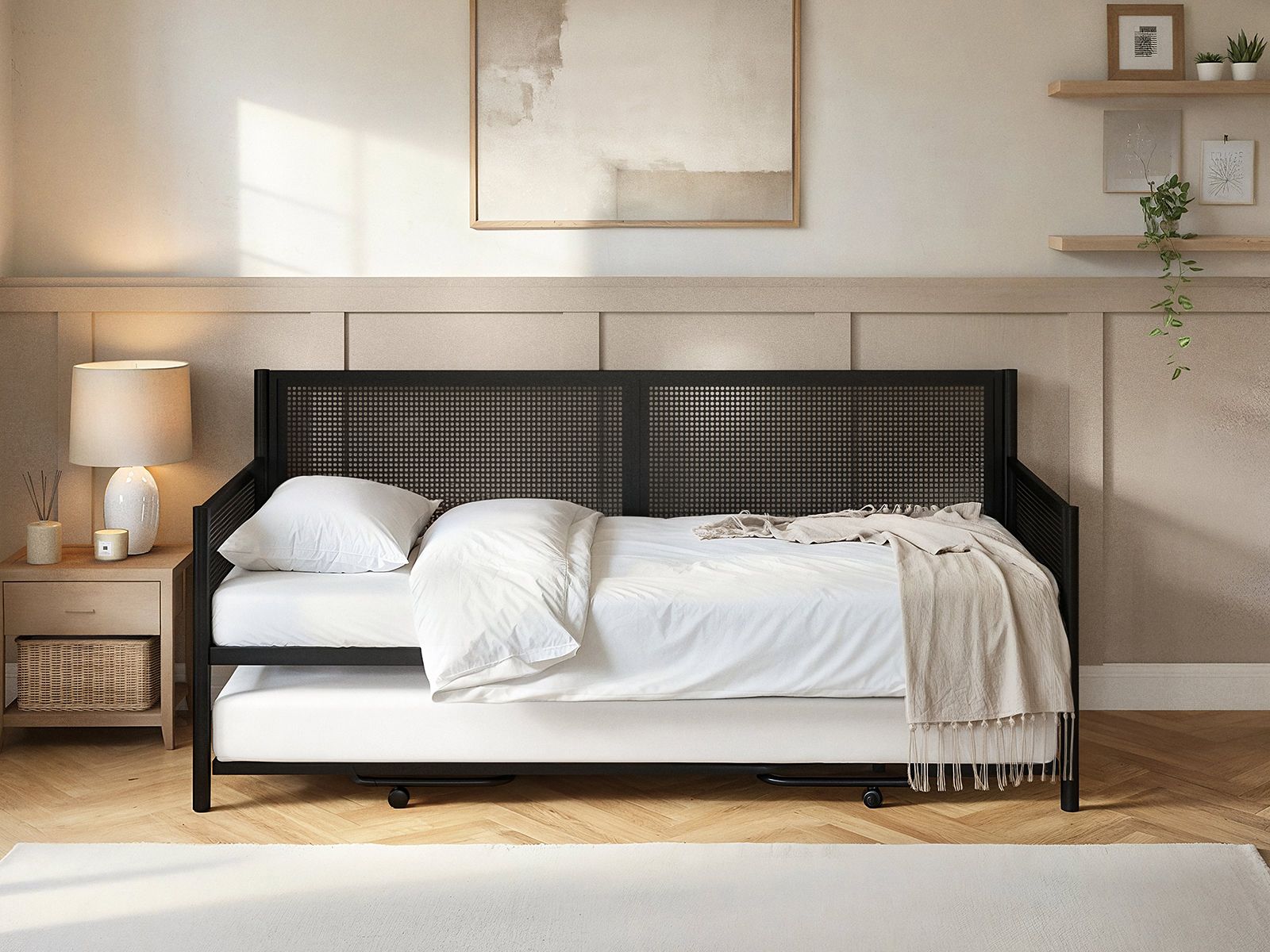 Flair Clay Metal Daybed with Trundle Black