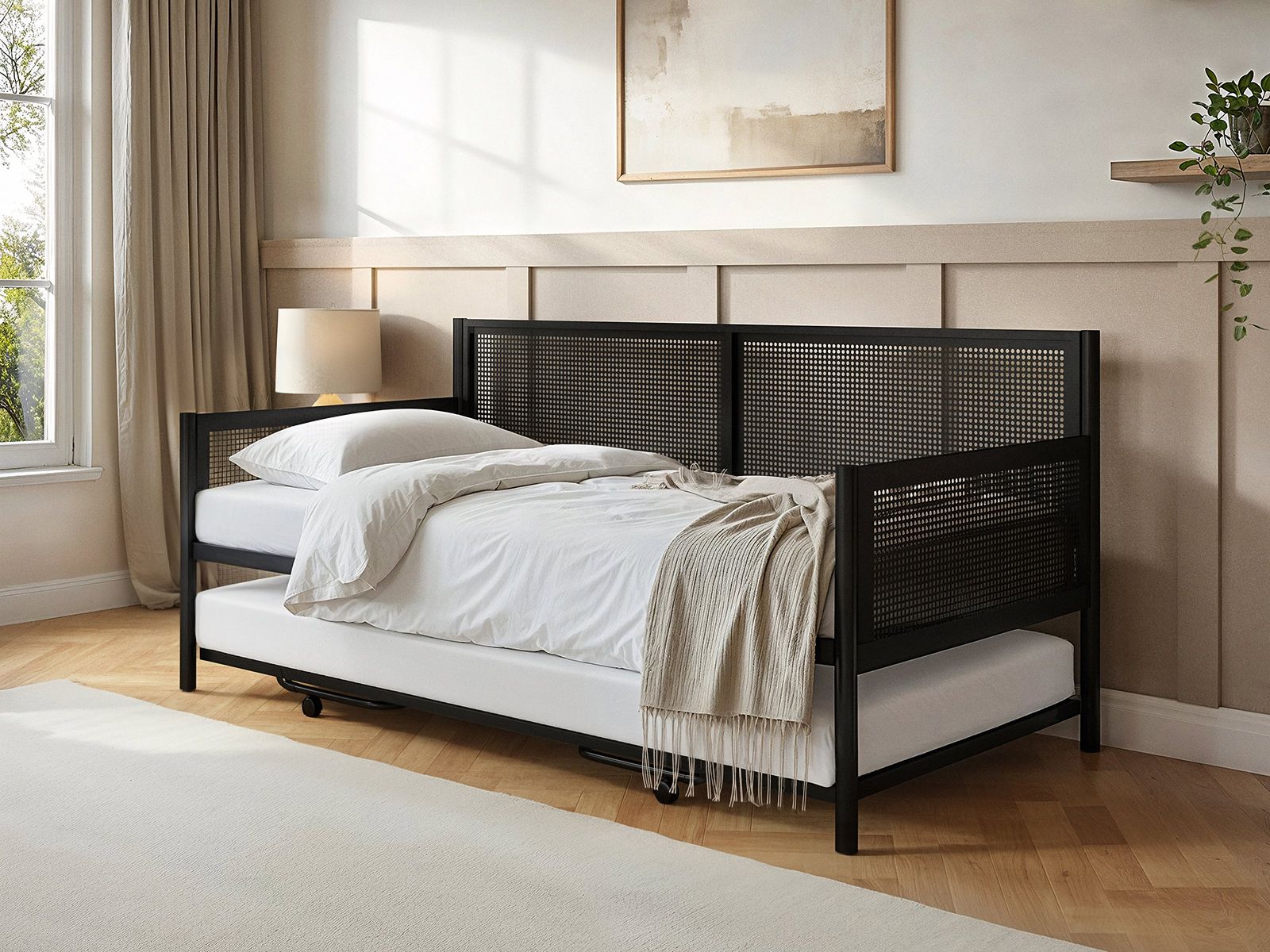 Flair Clay Metal Daybed with Trundle Black