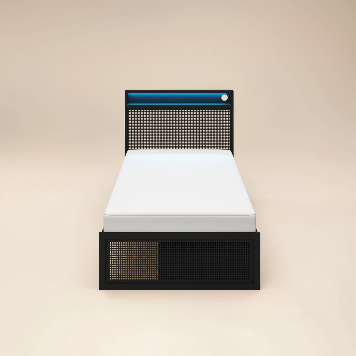 Flair Callan Metal Bed Frame with Storage & LED Black 