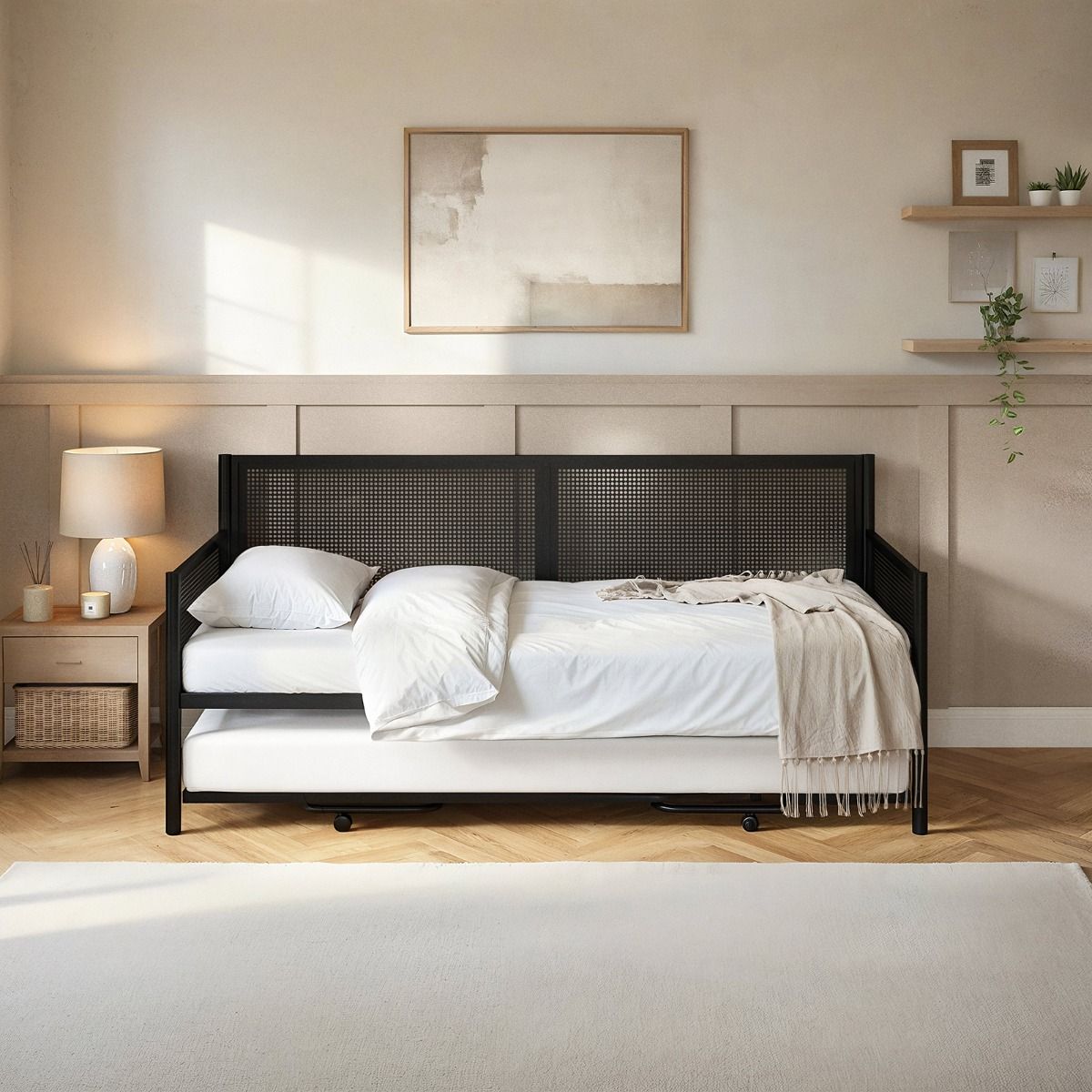 Flair Clay Metal Daybed with Trundle Black
