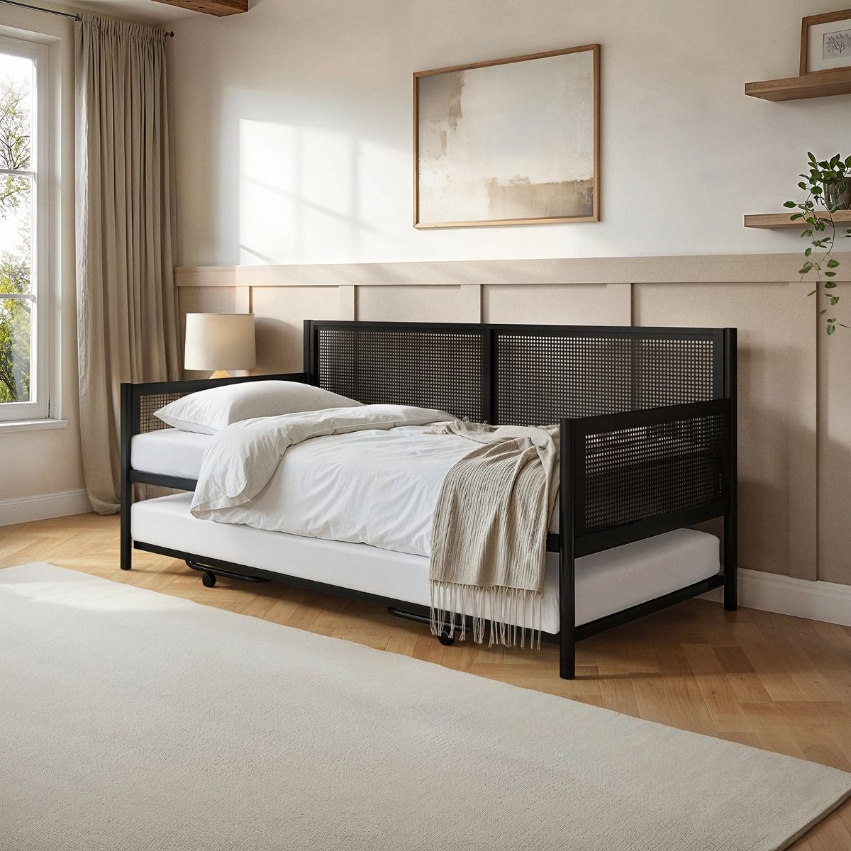 Flair Clay Metal Daybed with Trundle Black