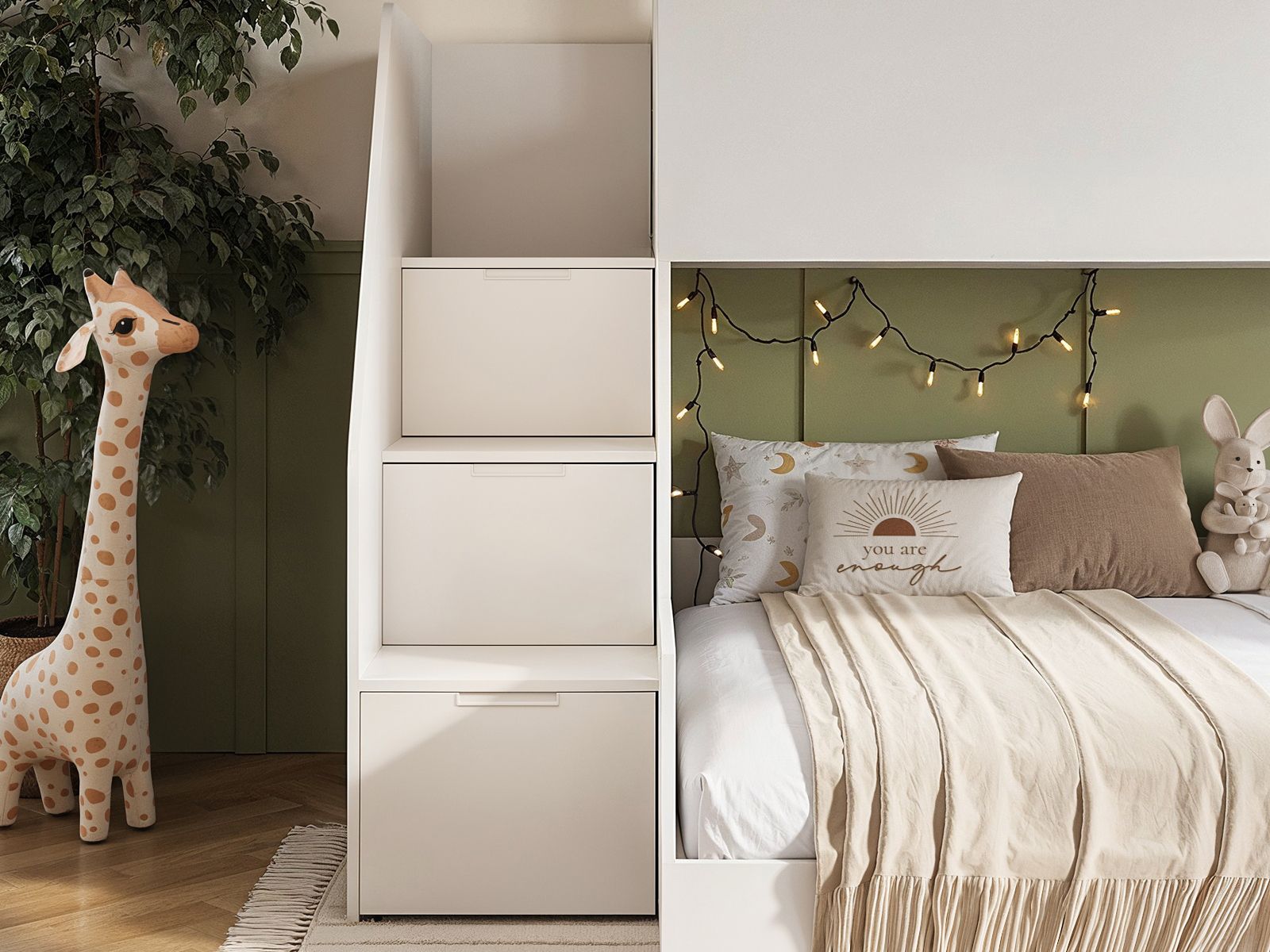 Flair Dreamland House Triple Bunk Bed with Staircase