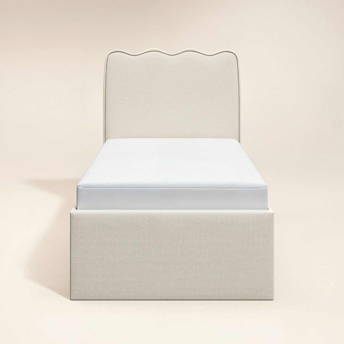 Flair Ellis Single Bed with Trundle Beige Woven Fabric