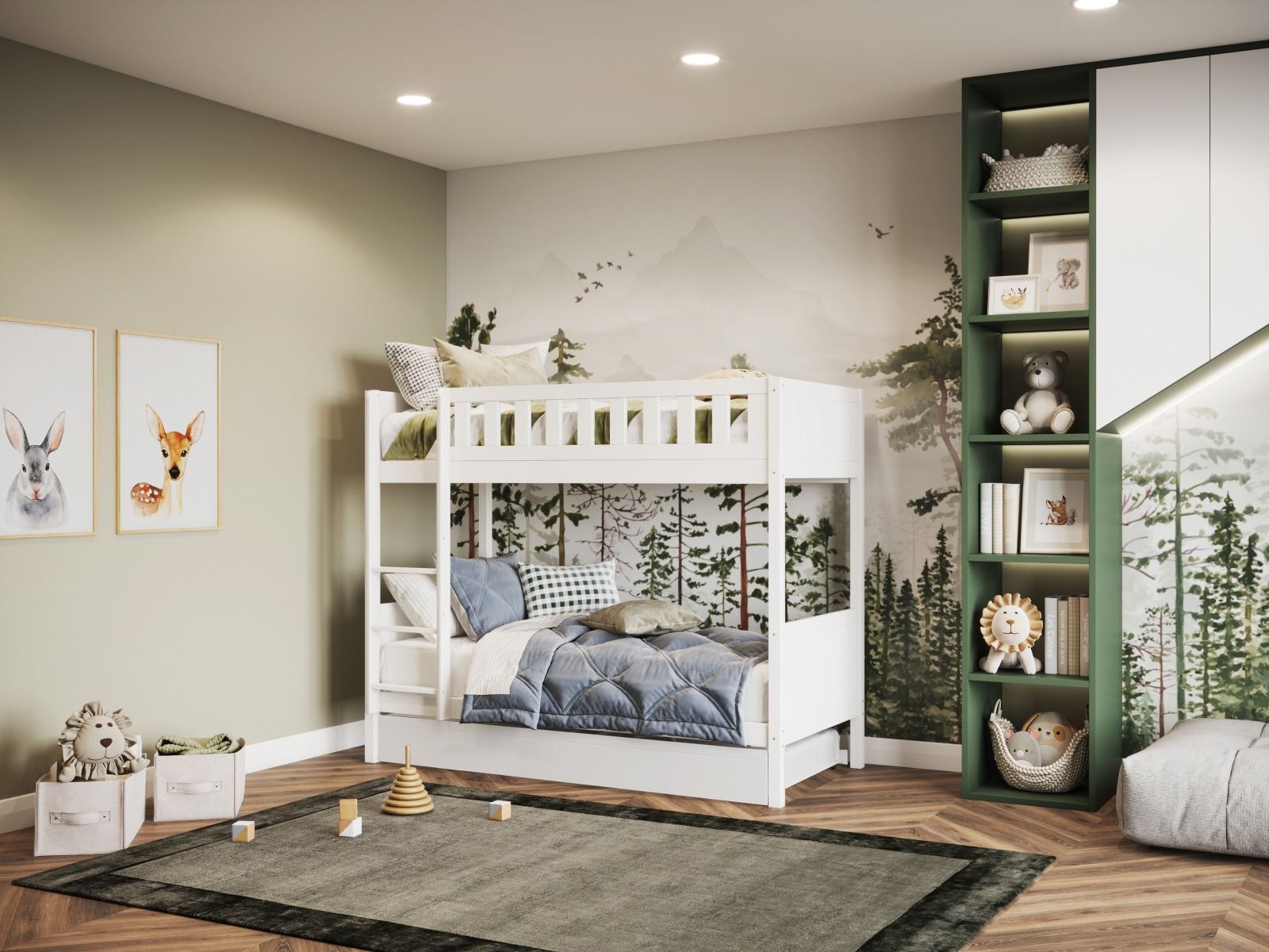 Flair Bea Shorty Wooden Bunk Bed with Trundle