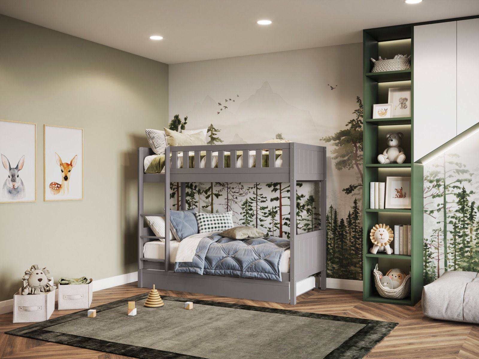 Flair Bea Shorty Wooden Bunk Bed with Trundle