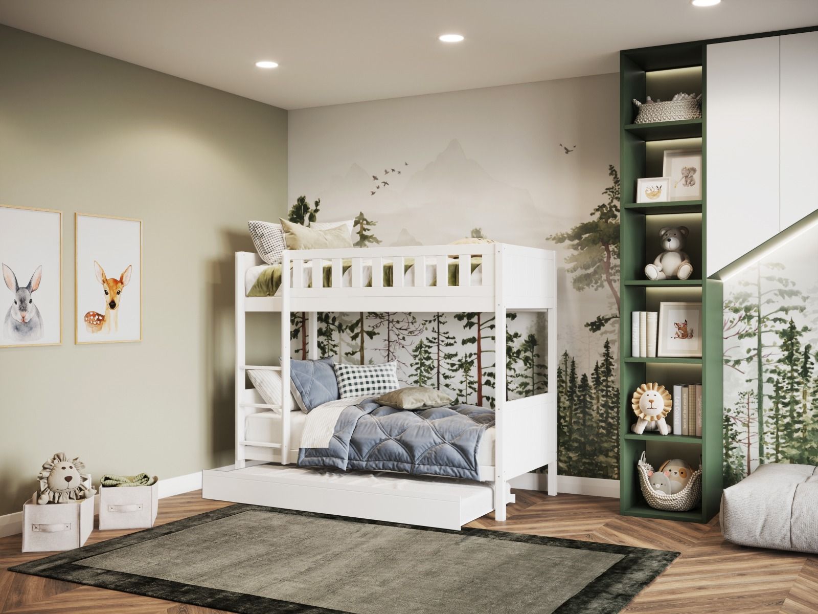 Flair Bea Shorty Wooden Bunk Bed with Trundle