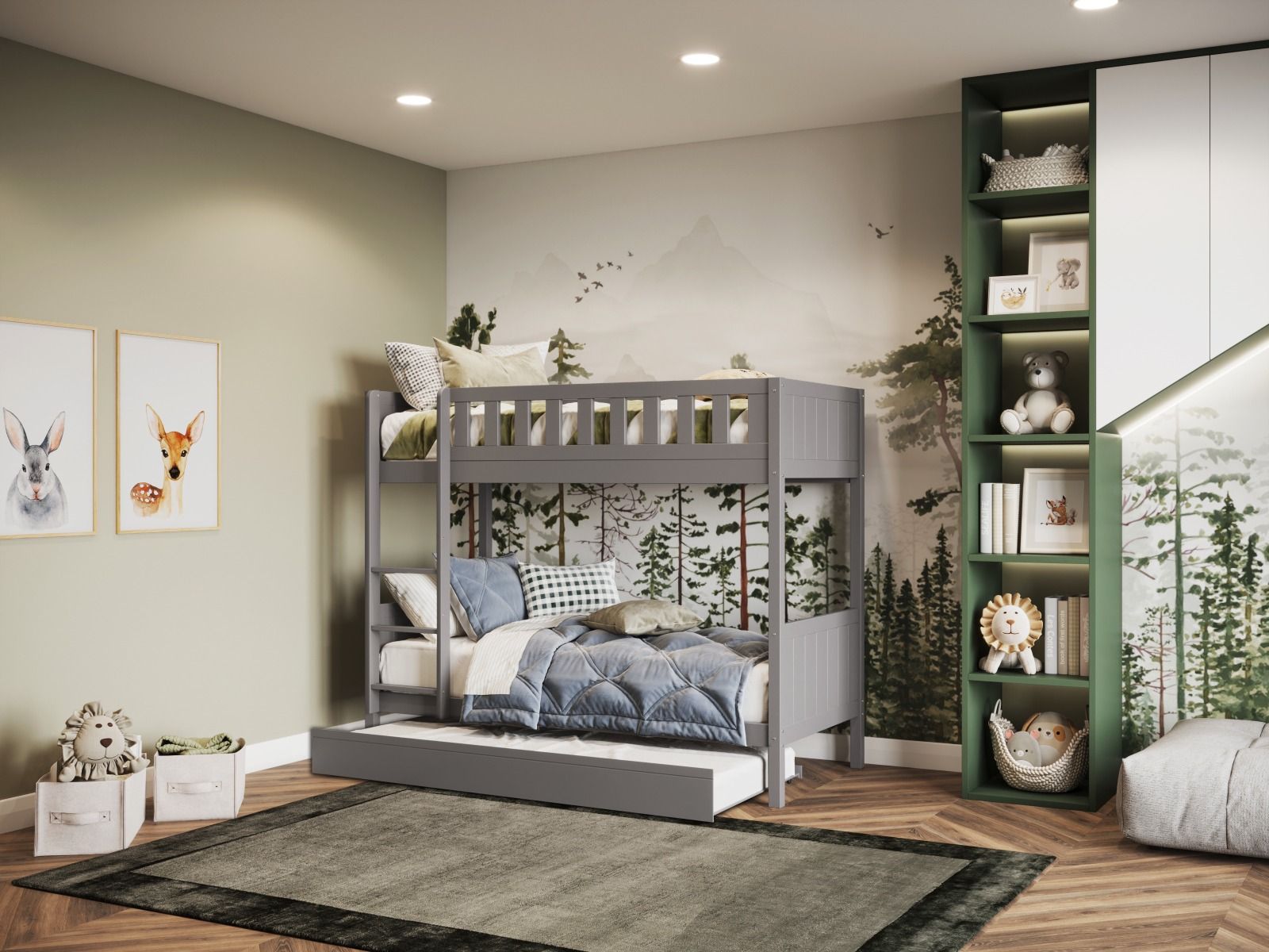 Flair Bea Shorty Wooden Bunk Bed with Trundle