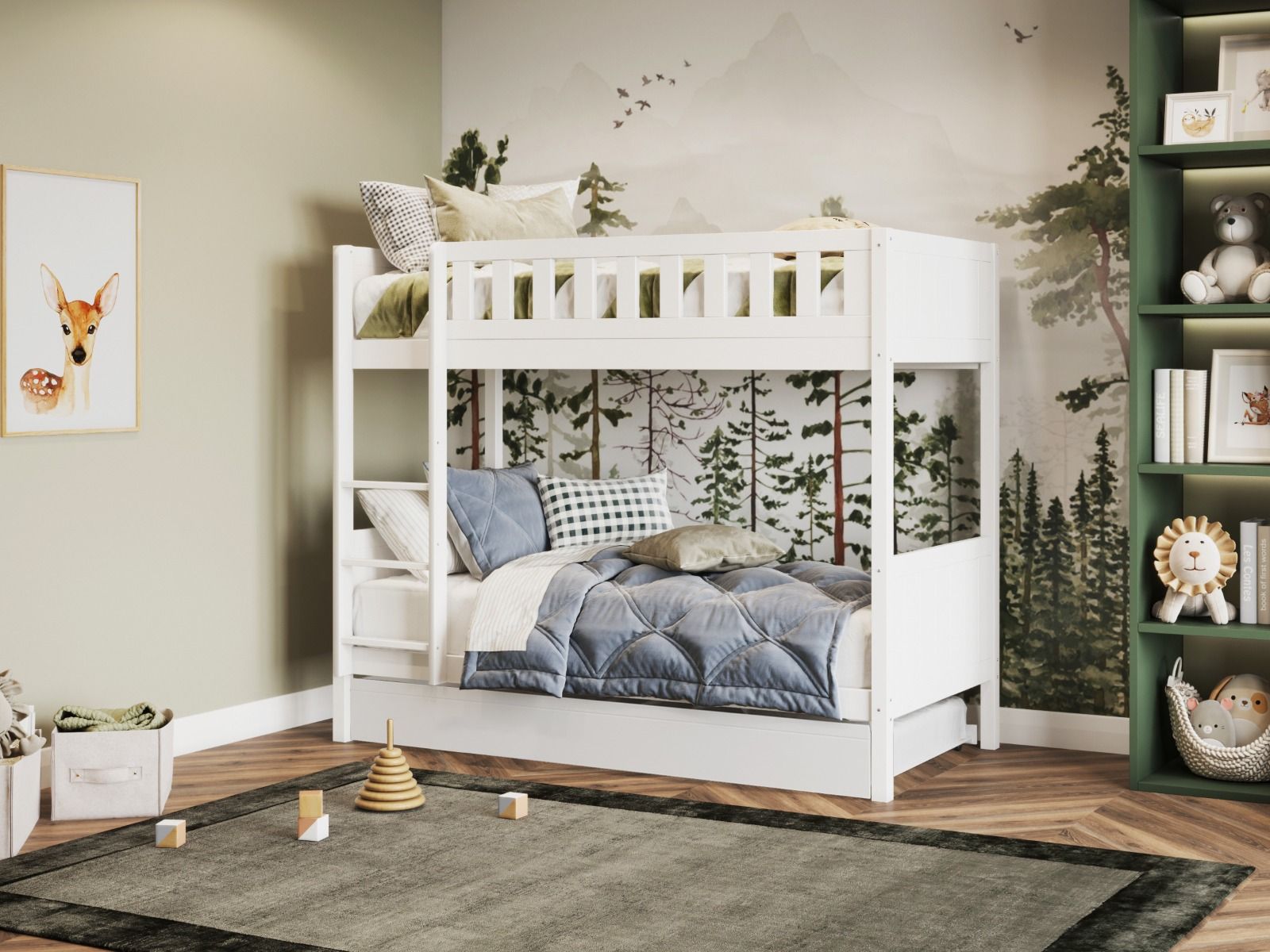 Flair Bea Shorty Wooden Bunk Bed with Trundle