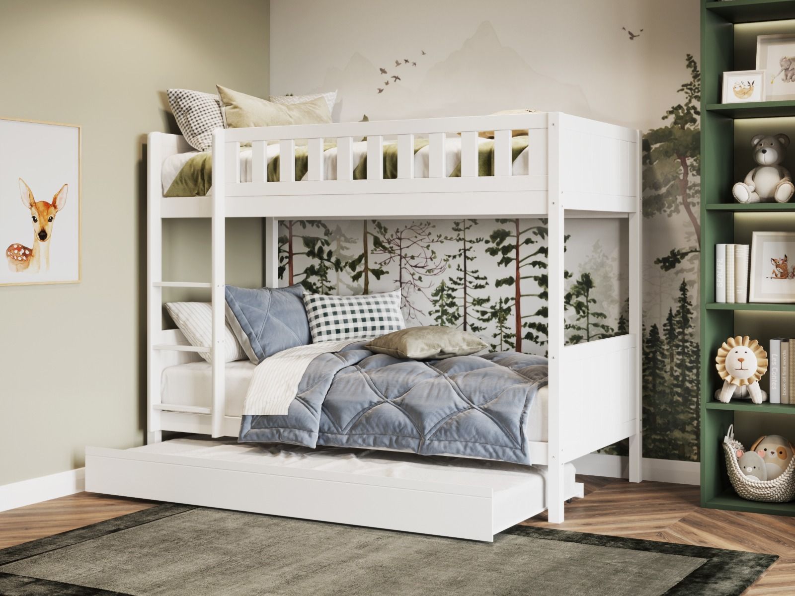 Flair Bea Wooden Bunk Bed with Trundle