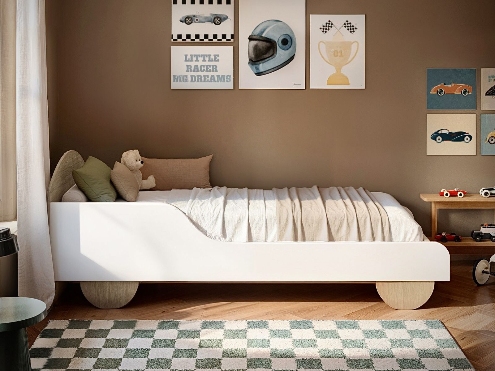 Flair Oliver Car Wooden Bed White & Oak
