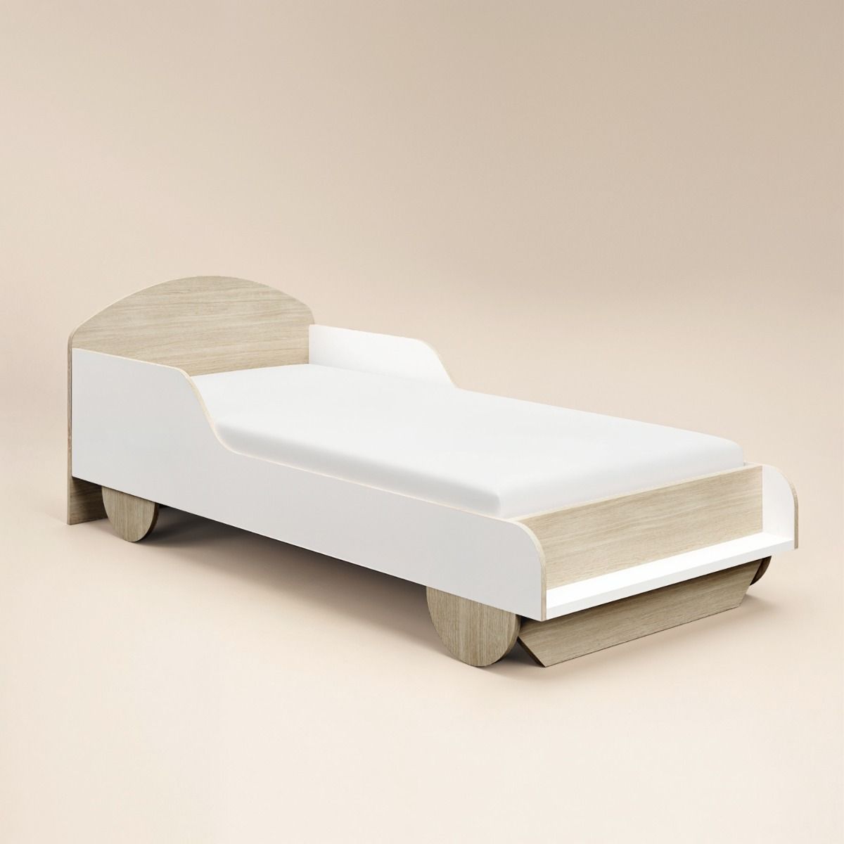 Flair Oliver Car Wooden Bed White & Oak